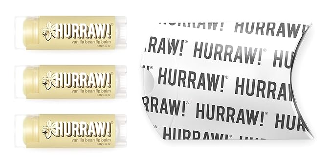Hurraw! Vanilla Bean Lip Balm, 3 Pack: Organic, Certified Vegan, Cruelty and Gluten Free. Non-GMO, 100% Natural Ingredients. Bee, Shea, Soy and Palm Free. Made in USA-VivaGrace Women
