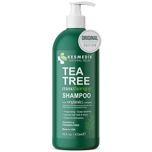 Tea Tree Oil Shampoo MaxTherapy, Itchy Scalp Relief, Refreshes & Cleanses Dandruff & Buildup, Clarifying for Oily Hair, Women & Men, 16 fl oz-VivaGrace Women