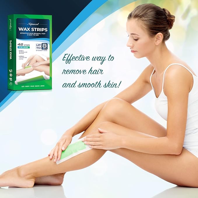 Wax Strips: 42 Waxing Strips - Hair Removal for Body Arms Legs Chest Back - Brazilian Waxing - Waxing Kit for Women Men - 2 Sizes-VivaGrace Women