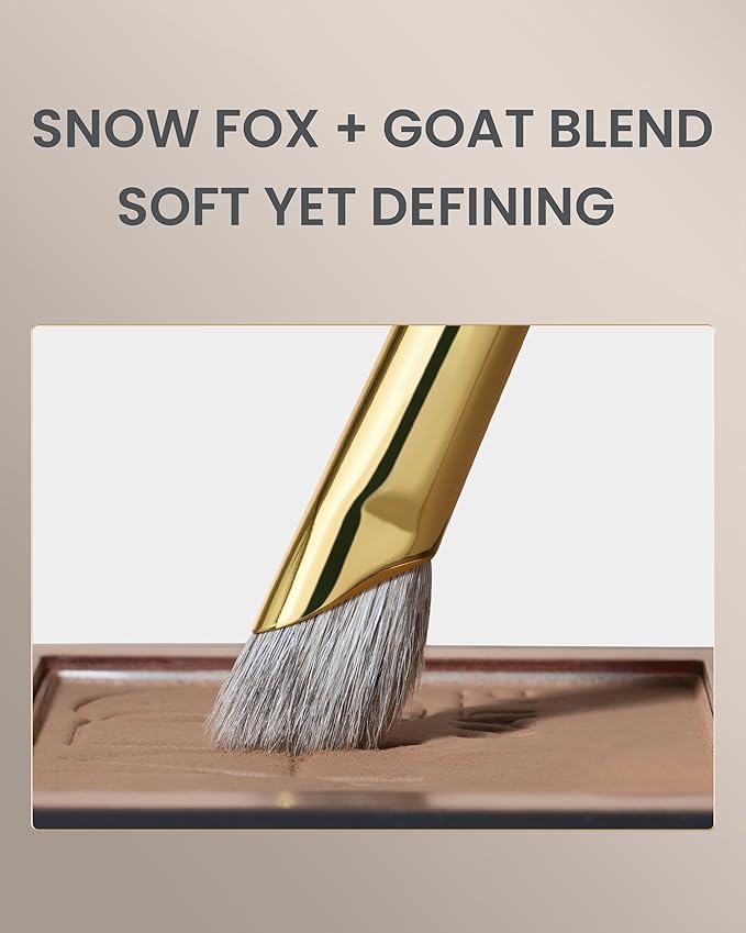 Desert Oak Series Pro Nose Sculptor - Arctic Fluff Hybrid Bristles for Nasal Contouring, Wide Angled Nose Brush, Bubinga Handle (CM 197)-VivaGrace Women