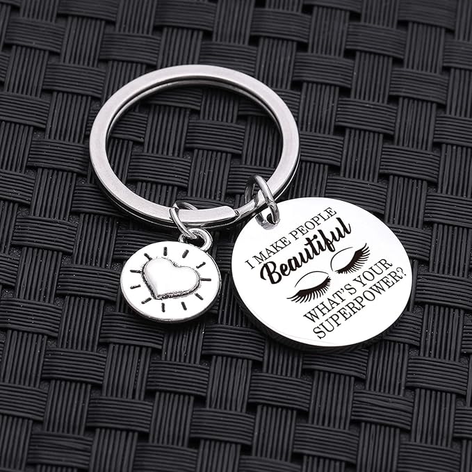 Beauty Salon Jewelry Lash Girl Gift Make Up Artist Gift Lash Girl Keychain Beautician Keychain Eye Lash Artist Gift Eyelash Keychain Beautician Appreciation Gift-VivaGrace Women