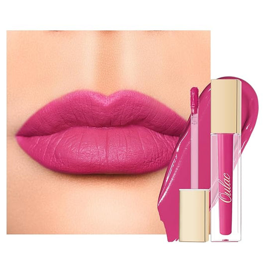 Oulac Matte Pink Lipstick for Women, Long Lasting Liquid Lip Stick High Impact Lip Gloss Full Coverage Lip Makeup with Vitamin E Waterproof Formula,Vegan M34-VivaGrace Women