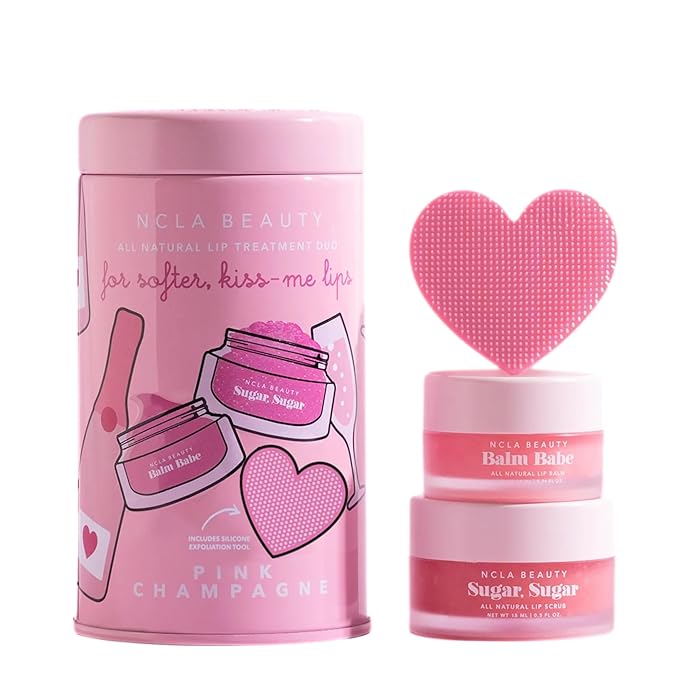 NCLA - Lip Care Set + Lip Scrubber | Clean, Natural, Non-Toxic Beauty (Pink Champagne)-VivaGrace Women
