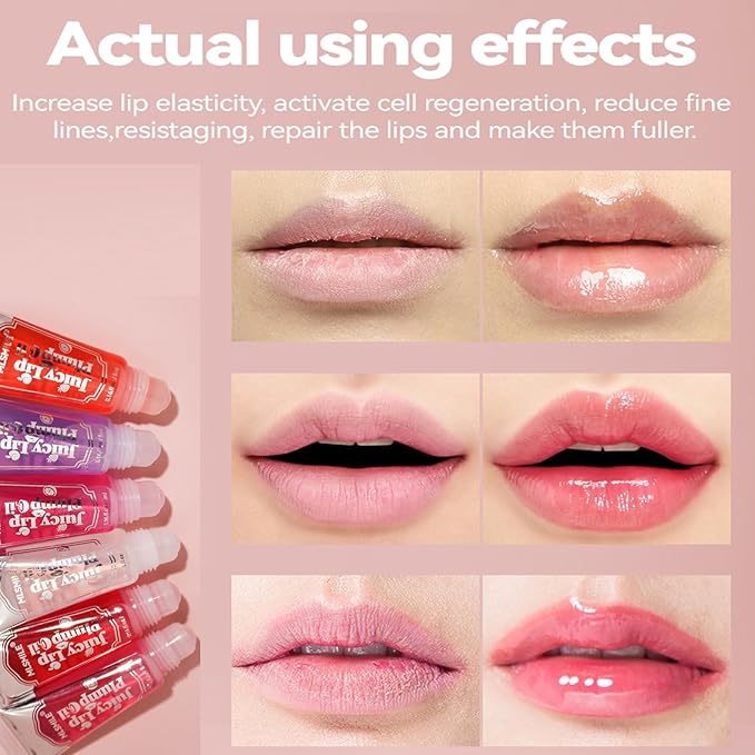 3 Colors Lifter Gloss Set, Spicy Roll On Lip Plumping Booster Lip Gloss Glossy Lipstick, Hydrating, Volumizes, Fuller Lip Glass Mirror Lip Glaze,Plump&Pout Lip Plumper for Women Girls (B)-VivaGrace Women
