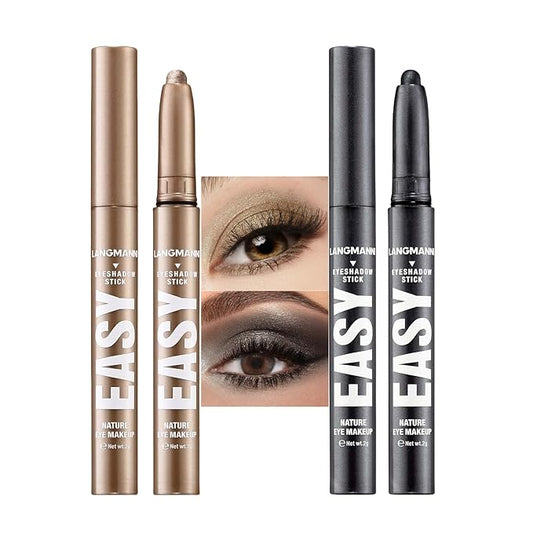 Jolilab Eyeshadow Stick Set, 2 Colors Matte Professional Bright-Colored Contouring and Highlight Eyeshadow Stick, Cream Waterproof Long Lasting High Pigmented Eye Shadow. (2, 11+23 2pcs)-VivaGrace Women