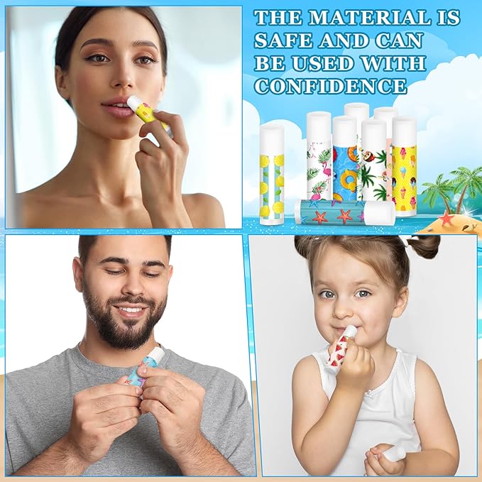 100 Pcs Summer Lip Balm Bulk Moisturizing Lip Balm Jasmine Flavor Lip Balms Cream Tropical Hawaiian Beach Luau Party Lip Care Product for Stocking Stuffers Beauty Gifts Women Men-VivaGrace Women