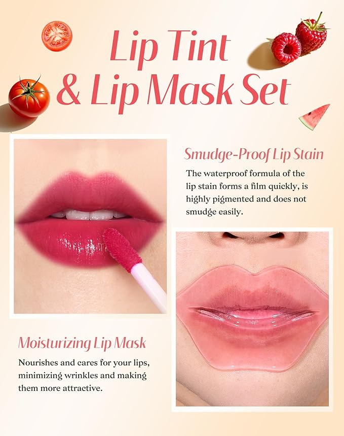 Lip Tint Stain Set, Lip Stain Long Lasting Lightweight Waterproof, Transfer-Proof, Non-sticky, Lip Makeup Matte Finish-VivaGrace Women