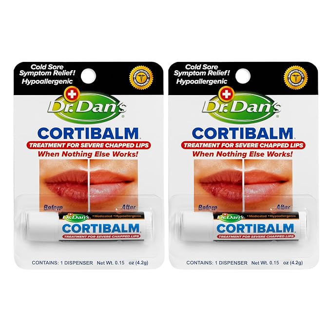 Dr. Dan's Cortibalm-2 Pack- for Dry Cracked Lips - Healing Lip Balm for Severely Chapped Lips - Designed for Men, Women and Children-VivaGrace Women