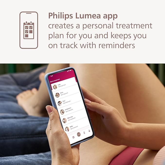 Philips Lumea 8000 Series IPL Hair Removal Device - Alternative to Laser Hair Removal, SenseIQ Technology and Lumea App, 2 Attachments for Body & Face, for Women & Men, BRI932/03