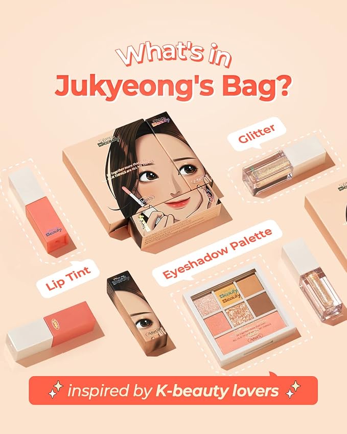 AMTS Webtoon True Beauty - 02 Some Sweet | Coral Lip Tint Stain | High Pigment Liquid Shine Non-Sticky Long-Wearing Long-Lasting | Korean Webtoon True Beauty Cute Coral Makeup-VivaGrace Women
