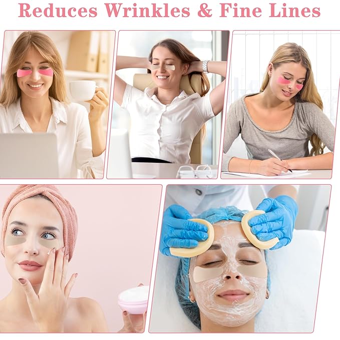 Under Eye Patches, 4 Pairs Reusable Under Eye Patches, Eye Patches for Puffy Eyes, with Metal Eye Cream Applicator, Eye Mask Silicone Eye Patches for Lifting Effect & Minimize Fine Lines & Wrinkles-VivaGrace Women