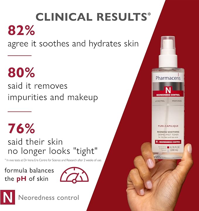 Redness Soothing Mist Toner, Facial Toner, Face Mist, Helps Soothe Redness, Hydrate, Even Skin Tone, for Sensitive & Red Skin, Alcohol-Free, pH Balanced Face Toner, Puri-CAPILIQUE-VivaGrace Women