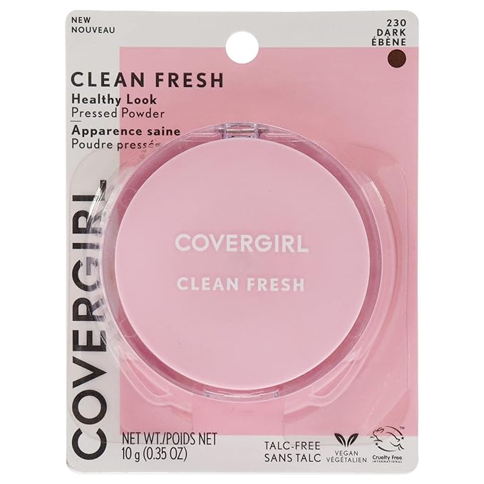 COVERGIRL Clean Fresh Pressed Powder, Dark, 0.35 Oz-VivaGrace Women
