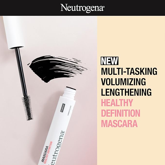 Neutrogena Healthy Definition Mascara - Defines, Lifts, Curls, Lengthens & Volumizes Lashes - Dual-Sided Mascara Comb + Brush for Natural Application - Black Brown, 0.27 oz
