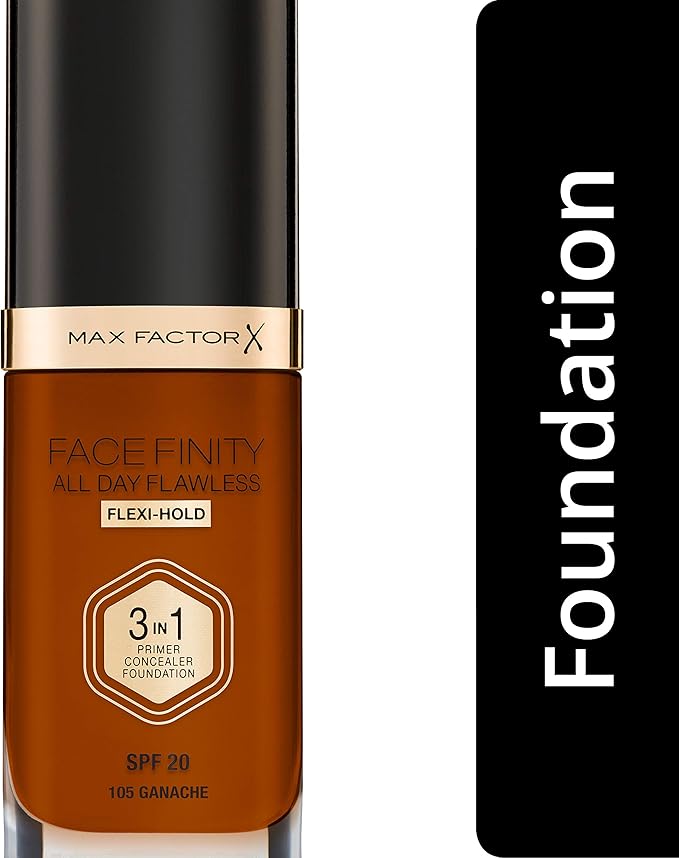 Max Factor Facefinity 3-in-1 All Day Flawless Foundation, SPF 20, Ganache, 30ml-VivaGrace Women