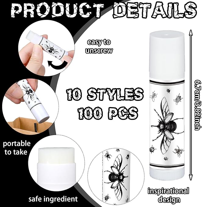 Dunzy 100 Pack Hello Fall Thanksgiving Party Gifts Bulk Lip Balms Favors Employee Appreciation Gifts Thank You Gifts Team Inspirational Gifts for Women Men Coworkers Satff Teachers(Bat)-VivaGrace Women