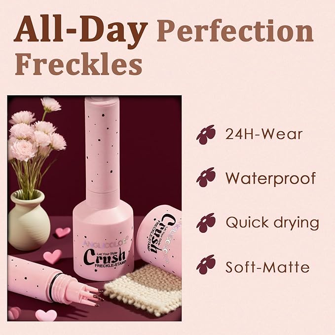 Faux Freckle Stamp, Freckle Pen Waterproof – Faux Freckles Maker for Natural Sun-Kissed Look, Quick-Dry & Long-Lasting, Easy One-Press Application, Cute & Trendy Gift for Women & Girls - 03 Deep-VivaGrace Women