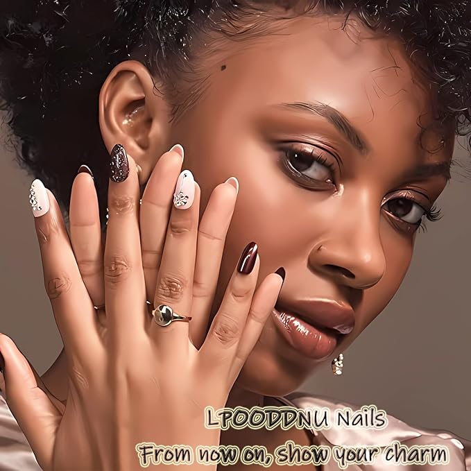 Cute Flower Press on Nails Short Fake Nails - LPOODDNU French Tip Press on Nails Square Shape False Nails Small Flowers Acrylic Nails Spring Summer Stick on Nails Short Artificial Nails for Manicure