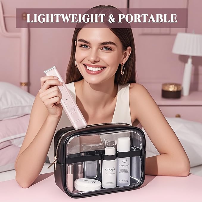 Bikini Trimmer Electric Razors for Women, 2-in-1 Dual-Head Cordless Body Hair Trimmer Facial Hair Removal for Face Lip Chin Pubic Underarm Legs, IPX6 Waterproof, Gifts for Women-VivaGrace Women