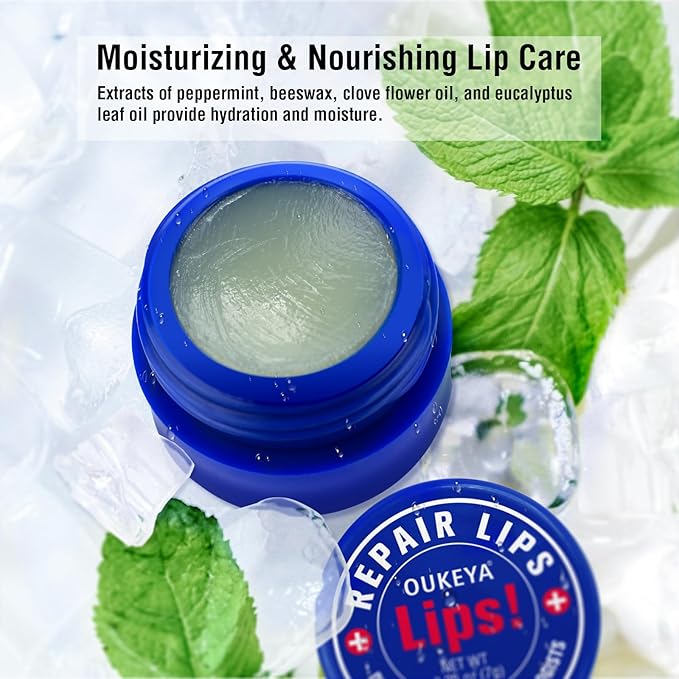 Lip Balm Treatment with Beeswax, Peppermint Oil,Natural Formula Lip Balm with Vitamin E & C Lips Daily Conditioning 24 hrs Long-lasting Moisture, Gentle Exfoliation Prevent Dryness & Chapping-VivaGrace Women