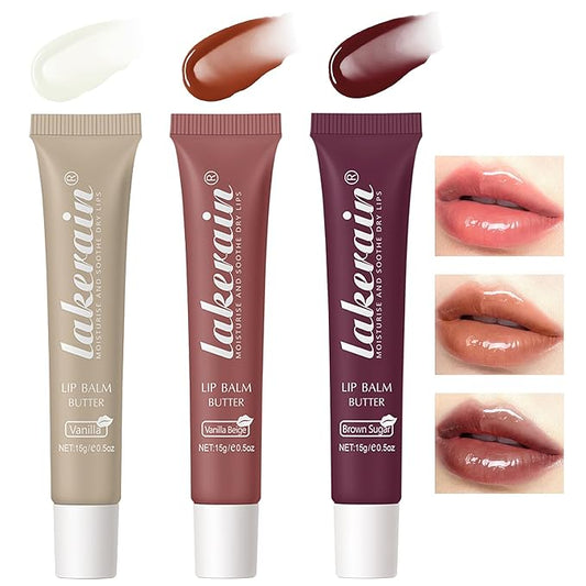 Lip Butter Balm, Day/Night Hydrating Lip Mask, Moisturizing Lip Balm Butter, Ultra-Nourishing Lip Care Moisturizer, Lip Butter Gloss Shine Lip Glow Oil Makeup#1#2#3-VivaGrace Women