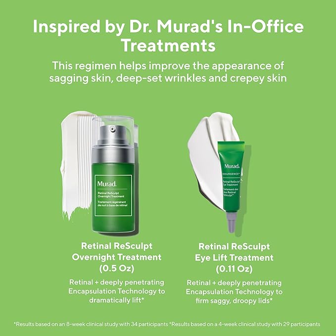 Murad Retinal Trial Kit - Lift and Resculpt with Retinal 2-Piece Trial Kit ($73 Value) - Anti-Aging Set Encapsulated Retinal - Retinal Serum 0.5Fl Oz, Retinal Eye Cream 0.11Fl Oz-VivaGrace Women