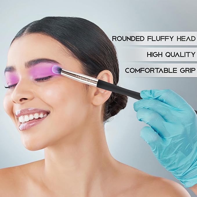 Profusion Cosmetics Small Pointed Precision Synthetic Eyeshadow Brush Pigments and Glitter Eye Concealer Tapered Bristles for Blended Crease and Eyeliner Smudger Quality Brush-VivaGrace Women