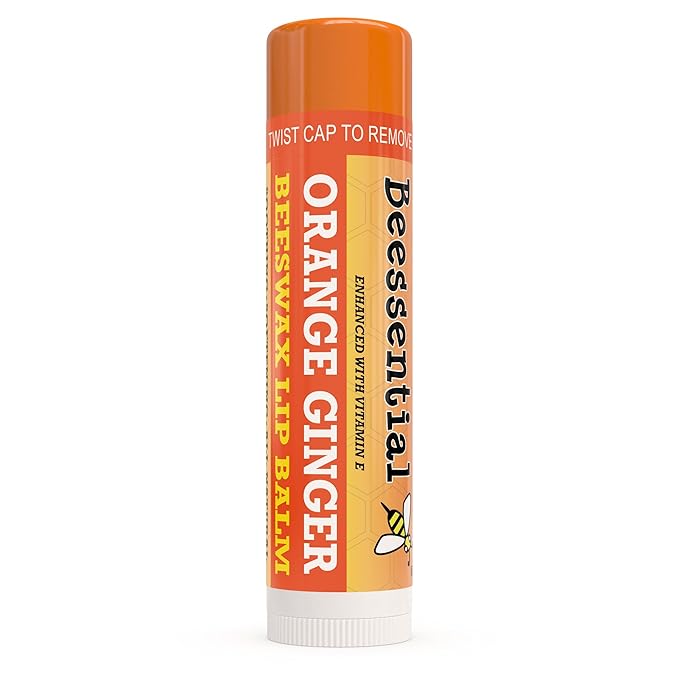 Beessential Natural Bulk Lip Balm, Orange Ginger, 18 Pack | For Men, Women, and Children. Great for Gifts, Showers, & More-VivaGrace Women