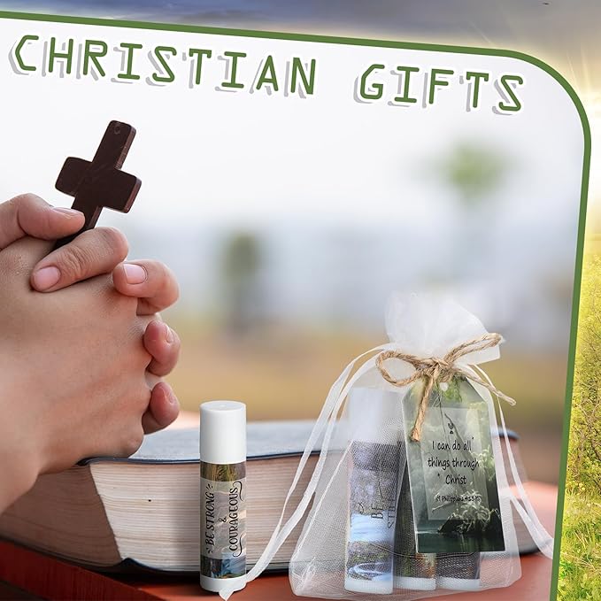50 Sets Lip Balms Christian Gifts for Women Religious Scripture Bible Verse Inspirational Motivational Small Thank You Gifts for Church Sunday School Vanilla Flavor-VivaGrace Women