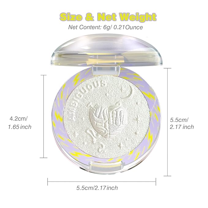 Glitter Sparkly Face Highlighter Makeup Palette Shimmer Radiant Glow Illuminator Iluminadores de Maquillaje 6g (01 Diamond Shine)-VivaGrace Women