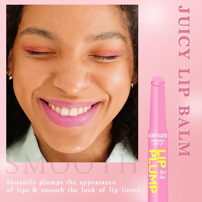 Lip Gloss Stick, Moisturizing Jelly Solid Lip Plump Oil Slick Click,Non Sticky Tinted Press Lipstick Pen, Lightweight Buildable Balm Liner Professional Makeup, High Shine Longlasting Glow-Pink-VivaGrace Women