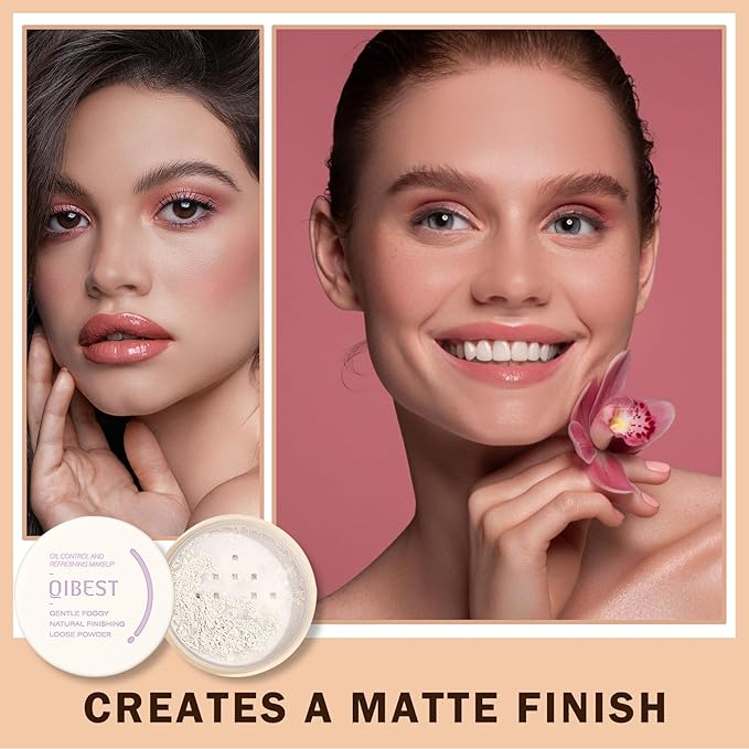 Setting Powder Loose Face Powder Lightweight Soft Smooth Brighten Minimizes Pores Long Lasting Oil Control Loose Powder Makeup For Matte Flawless Finish 01#Foggy White-VivaGrace Women
