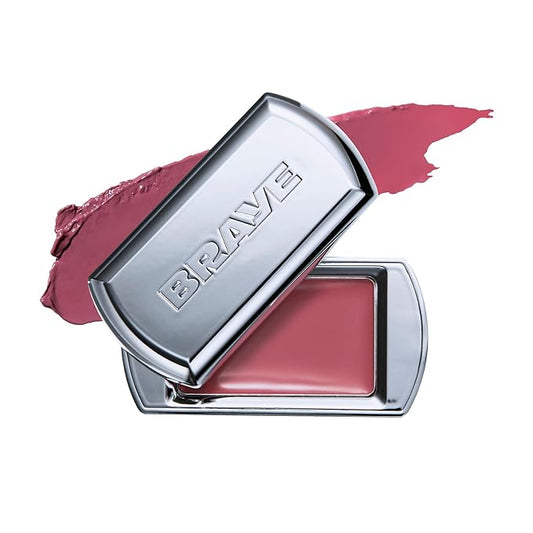BRAYE Lipsleek Lip Balm, Monochromatic Cream Blush 2-in-1 Face Makeup, Hydrating & Mood Buildable, Vegan + Cruelty-Free Glow for Cheeks l 05 Ease-VivaGrace Women
