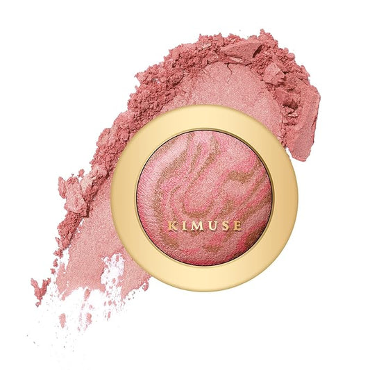 KIMUSE Baked Blush, Lighting Glow Marbleized Blush Powder Blush, Contour & Highlight Face for a Creamy Lightweight Natural Finish-VivaGrace Women