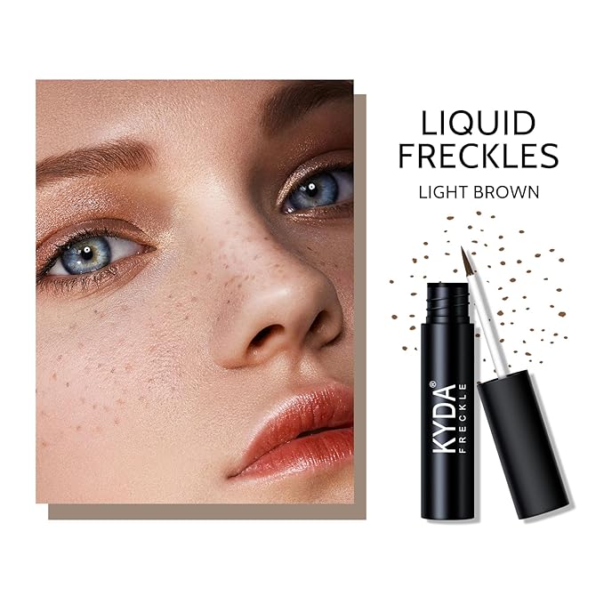 KYDA 2 Colors Liquid Freckle, Natural Freckle Makeup Pen, Longlasting Face Freckle Liquid Makeup, Soft Dot Sopt Pen Magic Freckle Color-Light Brown&Dark Brown-VivaGrace Women