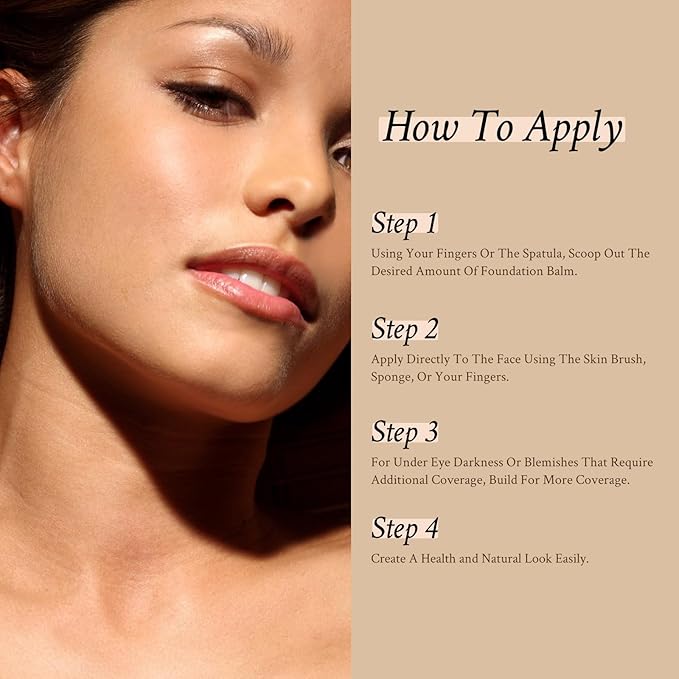 Foundation Balm, Matte Full Coverage Cream Foundation, Mature Skin Foundation, Creamy, Waterproof, Lightweight Face Makeup, 0.99 oz (BUFF BEIGE)-VivaGrace Women