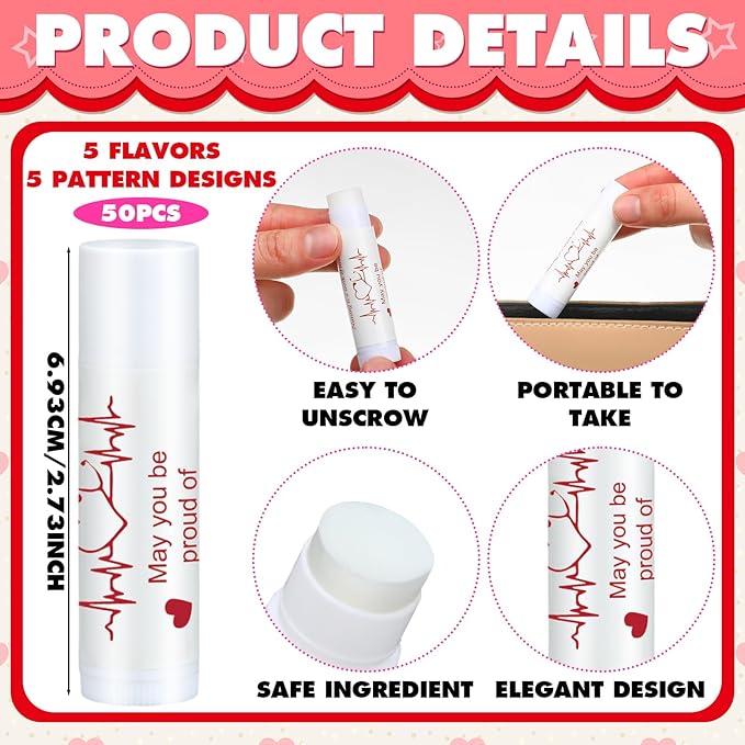 50 Sets Nurse Lip Balm Gifts Bulk Moisturizing Nurse Lip Balm with 50 Organza Drawstring Gift Bags 50 Tags Nurse Day Nurse Week Nurse Student Graduate Appreciate Gifts Bulk(Nurse)-VivaGrace Women
