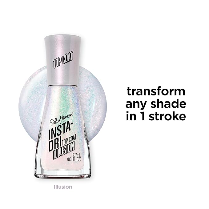 Sally Hansen Insta-Dri, Illusion, Quick Dry, Long Lasting, Sheer, Shimmery White Nail Polish