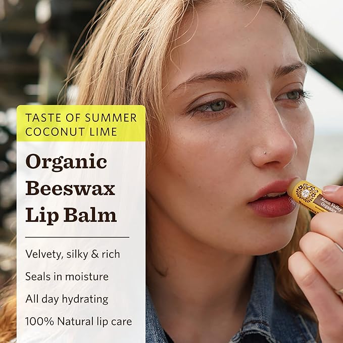 Moon Valley Organics Beeswax Lip Balm for Moisturizing Lips and Cuticles (TROPICAL COCONUT LIME, 6-Pack)-VivaGrace Women