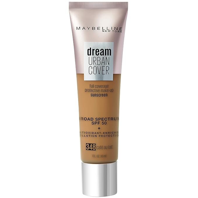 Maybelline Dream Urban Cover Flawless Coverage Foundation Makeup, SPF 50, Cafe Au Lait-VivaGrace Women