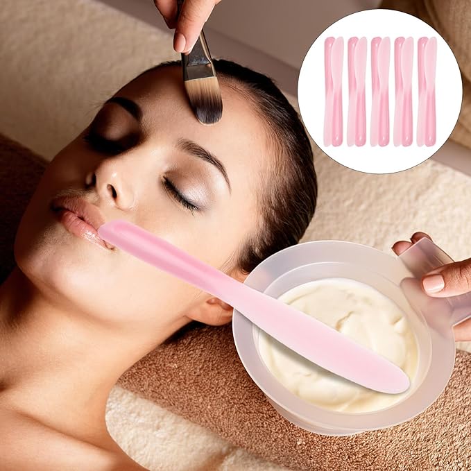 Facial Cream Spatula 10Pcs Mini Cosmetic Spatulas, Silicone Cosmetic Spatula, Mini Cosmetic Skincare Spatula Spoon for Cream, Lotions, Moisturizers Makeup Scoop-VivaGrace Women