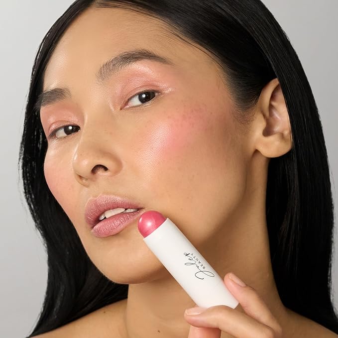 Julep Skip The Brush Cream to Powder Blush Stick - Peony Pink - Blendable and Buildable Color - 2-in-1 Blush and Lip Makeup Stick-VivaGrace Women