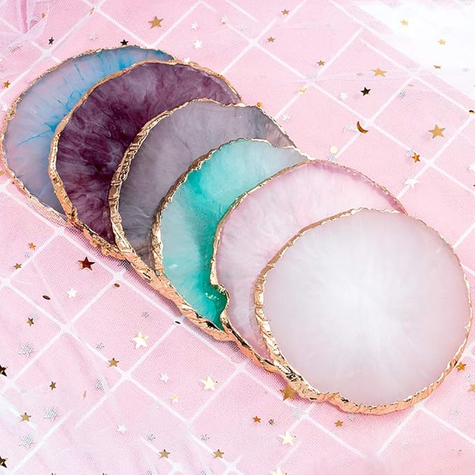 Kalolary Resin Stone Nail Art Palette, Nail Art Cosmetic Mixing Palette Color Mixing Pigment Plate Polish Holder Drawing Color Palette Nail Art Painting Gel Palette Manicure Tool (White)-VivaGrace Women