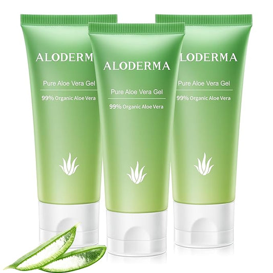 Aloderma Organic Aloe Vera Gel - 1.5oz, Unscented, Hydrating, Soothing, Cooling, Instant Relief for Skin & Sunburn, USDA Organic-VivaGrace Women