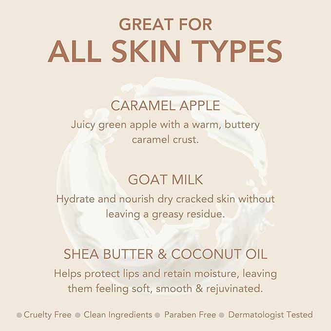Dionis Goat Milk Skincare Caramel Apple Fall Lip Balm Gift Set - Beeswax, Shea Butter & Coconut Oil Lip Care Products Made in The USA - Cruelty Free Lip Moisturizer For Chapped Lips, 0.28oz 3 Pack-VivaGrace Women