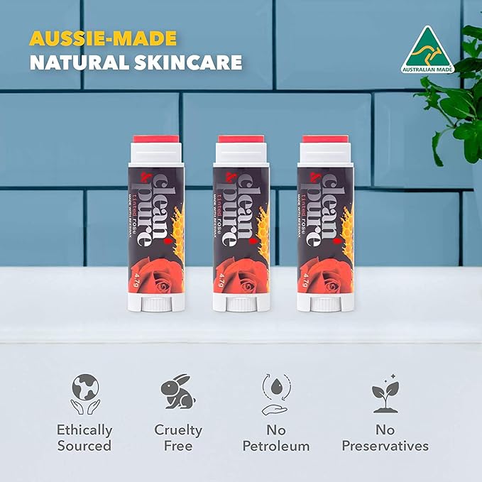 Bee Mine Lip Balm 3-Pack | Lip Care Set With 100% All Natural Beeswax | Vitamin E Oil | Flavored Lip Balm for Dry, Chapped Lips | Made in Australia……-VivaGrace Women