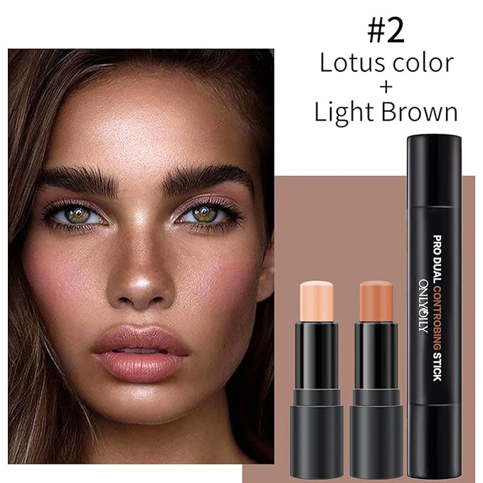 Double-End Contour Highlighter Stick Contour Stick, Face Highlighter, Contour Makeup Contouring Sticks Cream Concealer (2)-VivaGrace Women