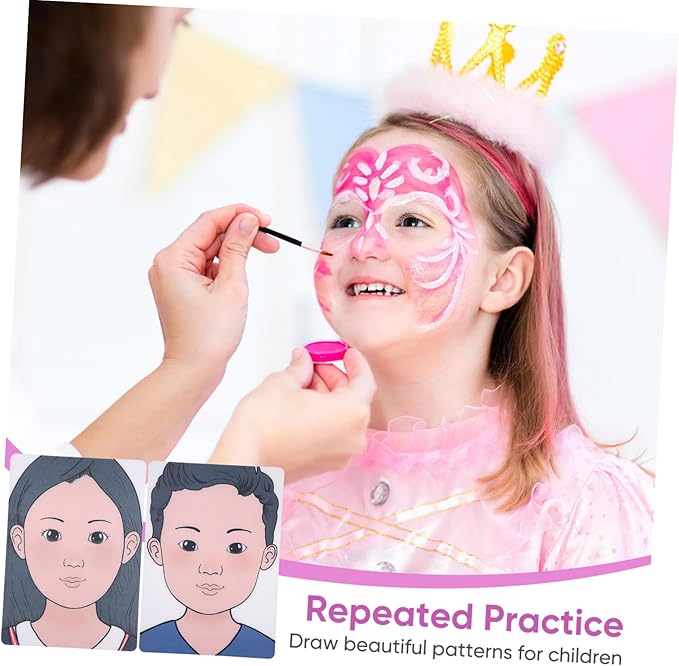 ADOCARN 2pcs Makeup Practice Board Makeup Training Face Colored Makeup Template Painting Exercise Template Cosmetic Makeup Template Eyelid Face Board Double Eyelid Plastic Child Face Paint-VivaGrace Women