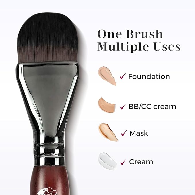 ENERGY Foundation Brush for Liquid Makeup DIY Facial Mask Premium Soft Bristles Contour Face Brush for Blending Liquid, Cream, Eye Mask, Under Eye Concealer Vegan Flat Cosmetic Makeup Tool-VivaGrace Women