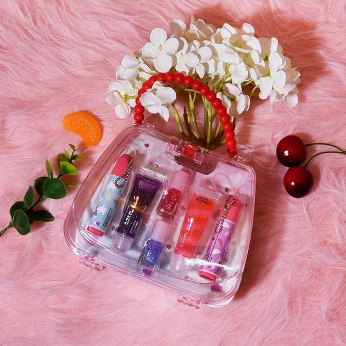 M&U 13Pcs Lip Balm and Nail Polish Gift Set for Kids Age 6-12, Abssorted Favors Moisturizing Lip Care Balm Tubes for Girls and Women, Washable Real Makeup Safe & Non-Toxic-VivaGrace Women